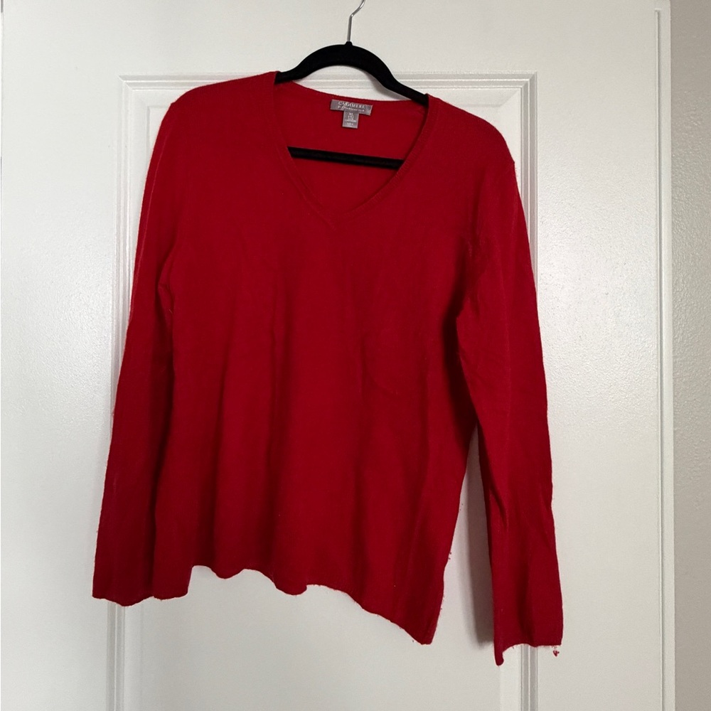 Charter Club Red V-Neck Sweater